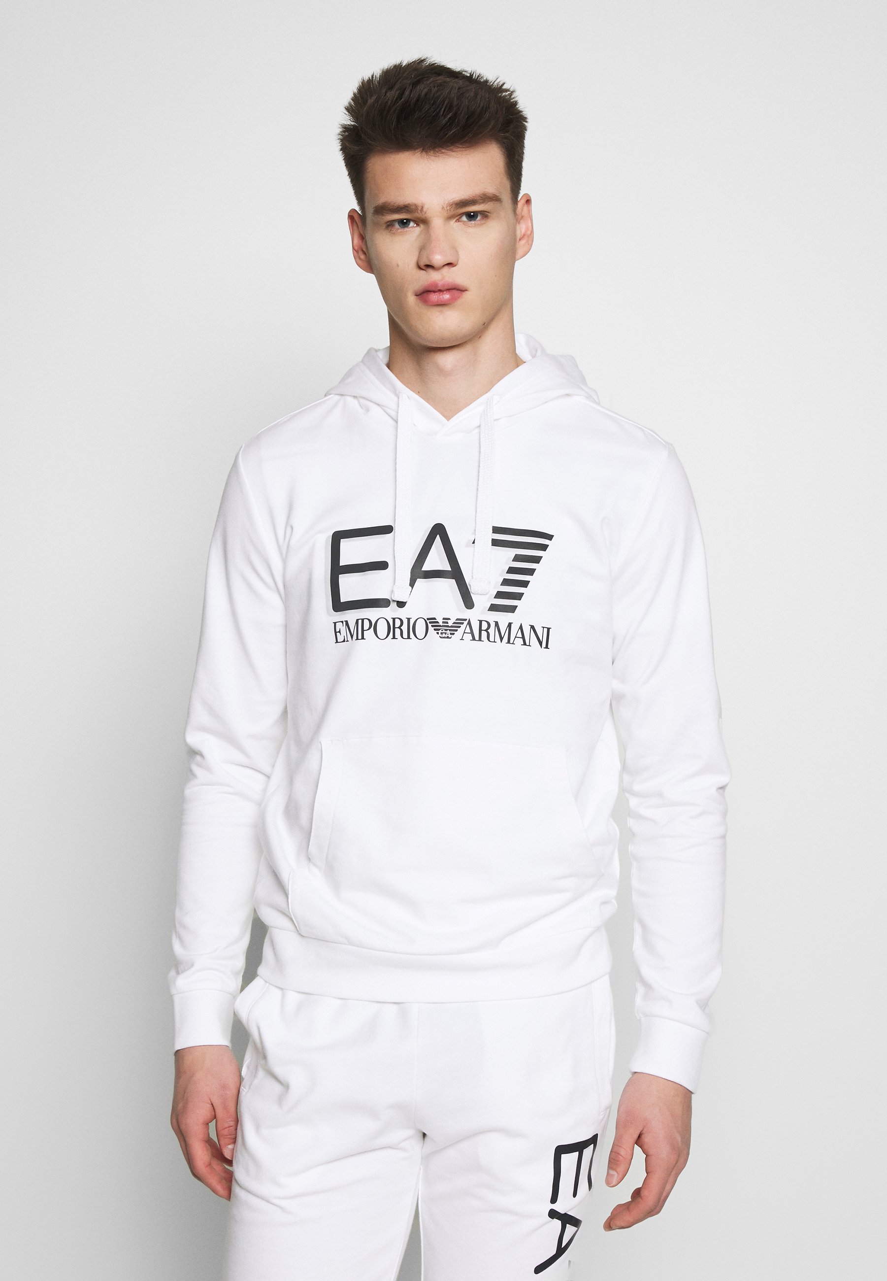 white armani hoodie
