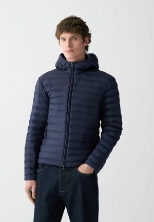 SEAMLESS WITH HOOD - Down jacket - blue