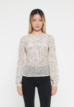 PCMALLE SEQUINS - Longsleeve - birch/silver-coloured