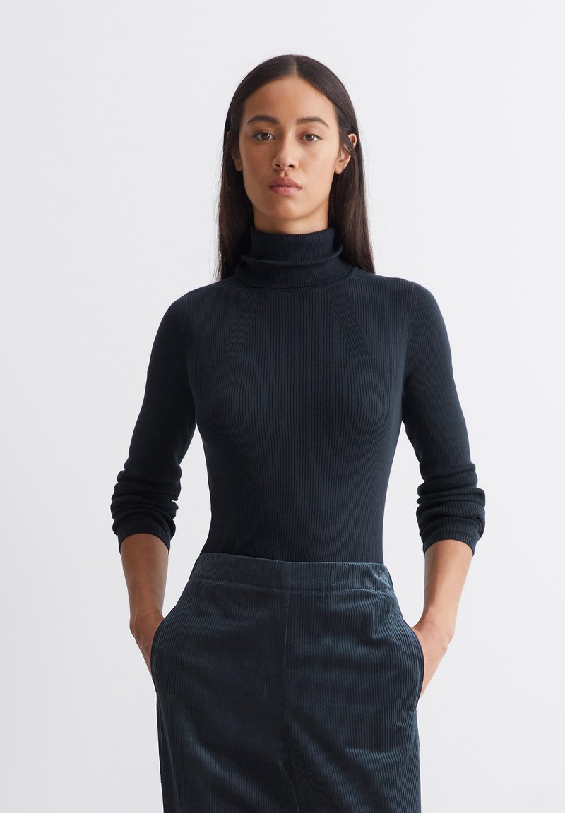 Marc O'Polo LONGSLEEVE STRUCTURE - Strickpullover - deep blue sea