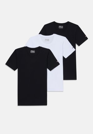 JUNIOR BOY ROUND NECK UNDERSHIRT 3 PACK - Caraco - black/white