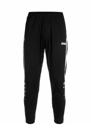 POWER TRAINING - Tracksuit bottoms - schwarz weiß