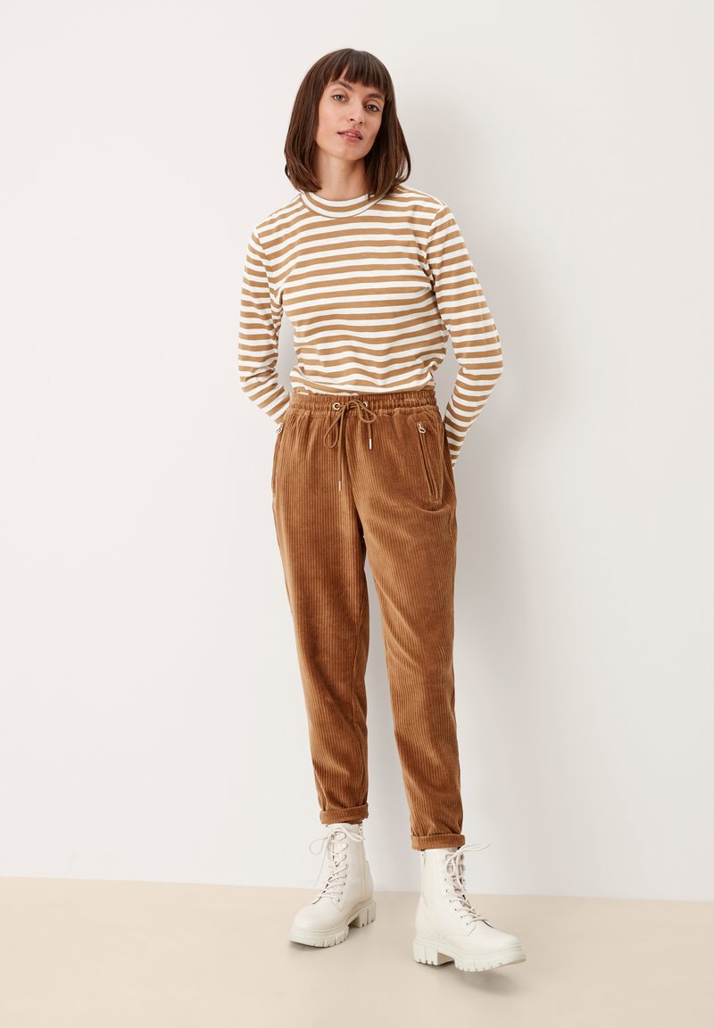 Damen T-Shirts | s.Oliver Langarmshirt brown/weiß - WS25589 Damen T-Shirts | s.Oliver Langarmshirt brown/weiß - WS25589