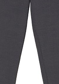 Graue Stretchleggings aus glattem Material, mit schlankem Schnitt und durchgehenden Nähten an den Seiten, ohne auffällige Muster.