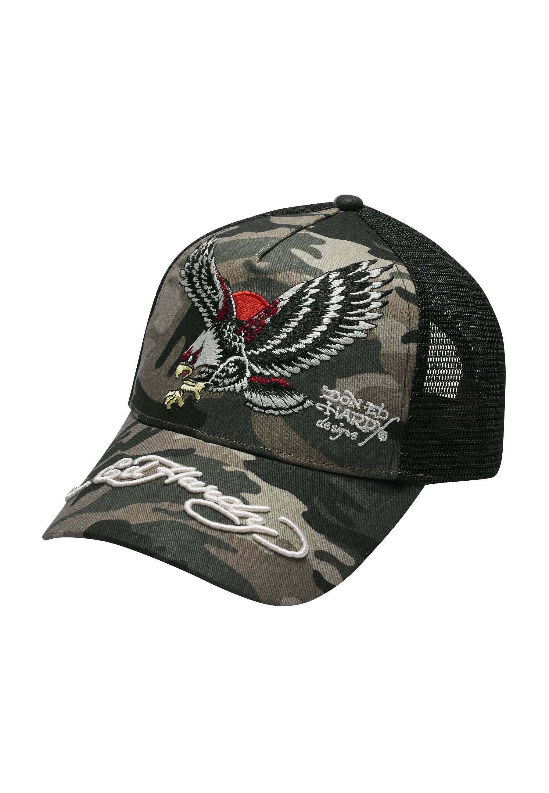 Ed Hardy EAGLE-JAPAN - Cap - camo black/multi-coloured - Zalando