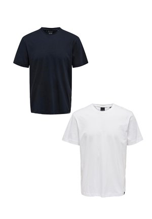 2ER-PACK RUNDHALS KURZARM - T-Shirt basic - blau weiß