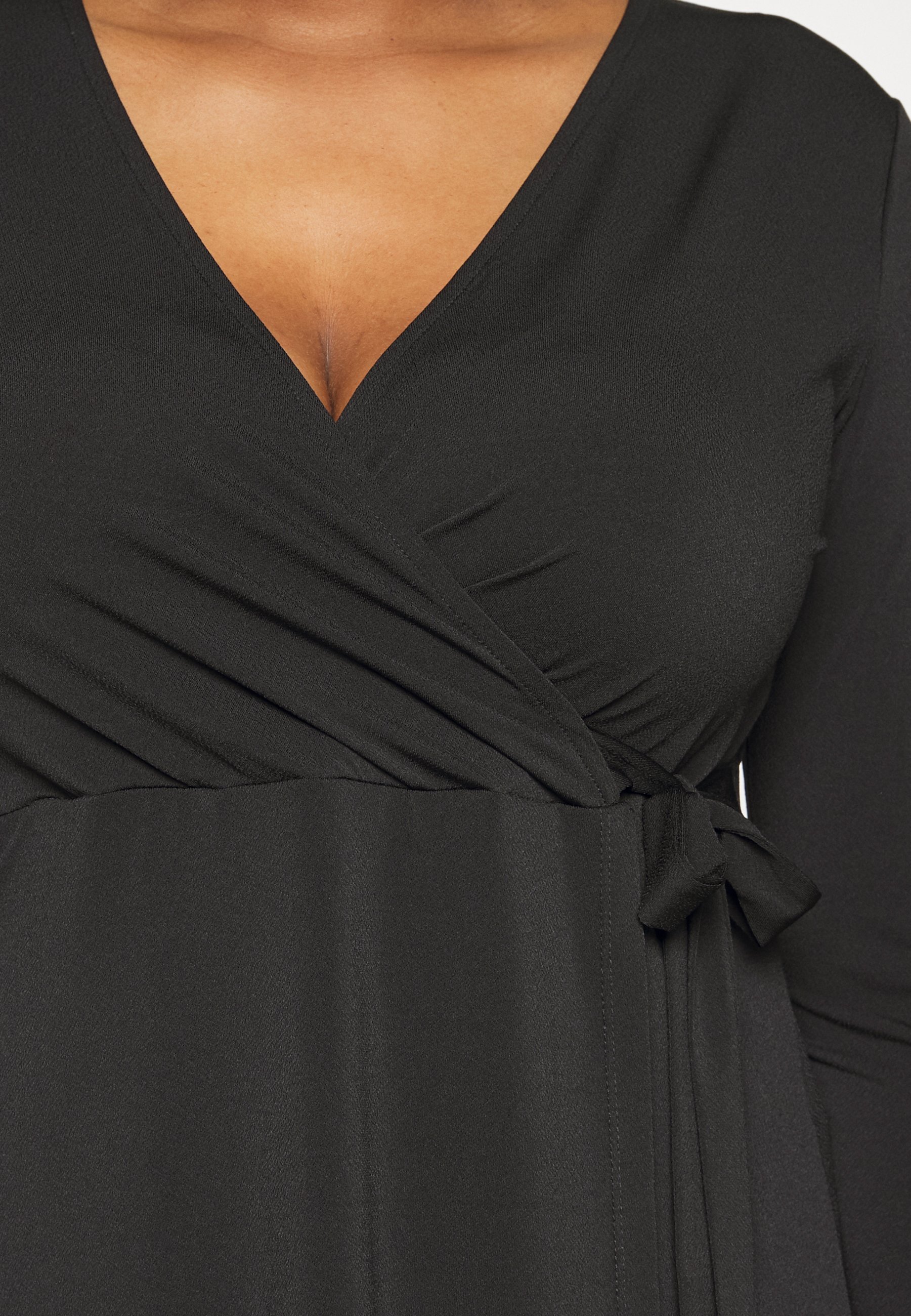 Vila Evoked Maglia A Maniche Lunghe Donna - Modello A Fasciatura, Scollo A V, Taglie Forti, Noos