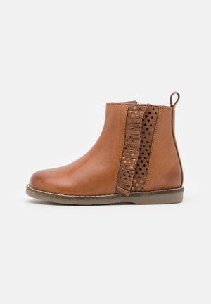 LEATHER - Korte laarzen - cognac