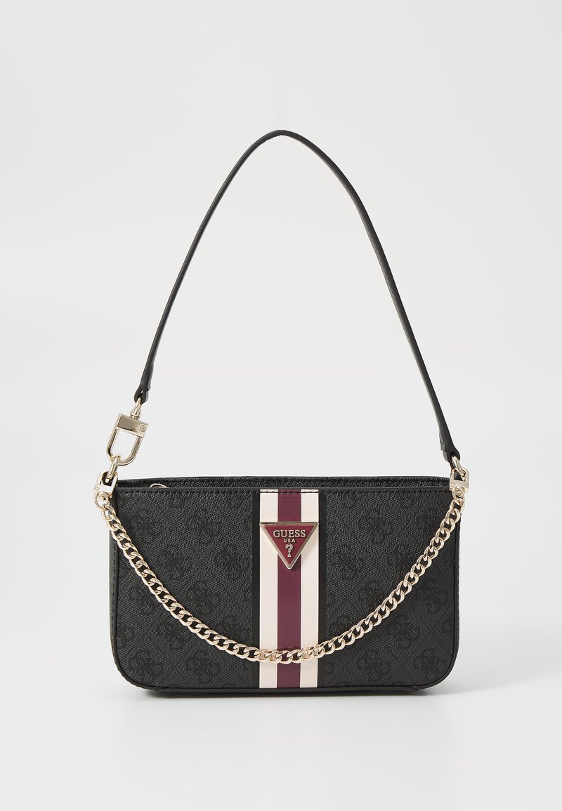 Guess - NOELLE MINI TOP ZIP SHOULDER - Sac à main - coal logo, Agrandir