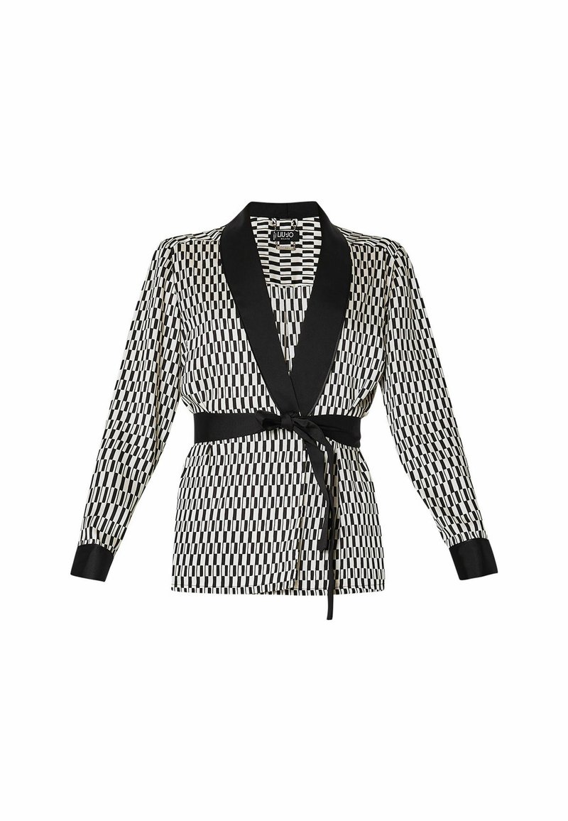 LIU JO Lichte jas gemêleerd zwart LIU JO Lichte jas gemêleerd zwart