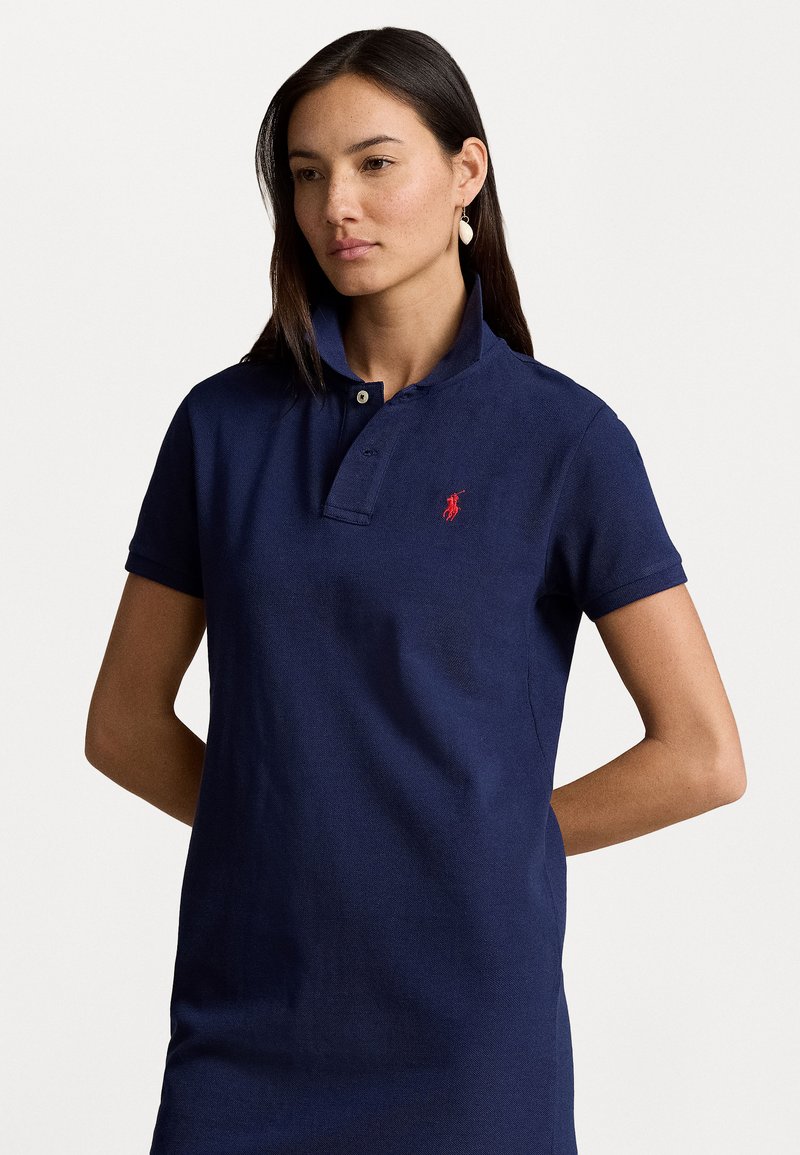 Polo Ralph Lauren - BASIC MESH SHORT SLEEVE COTTON DRESS - Day dress - newport navy, Enlarge