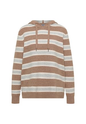 Cecil, LANGARM PULLOVER MIT KAPUZE UND STREIFEN - Sweat à capuche - creamy mocha melange
