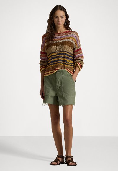 Polo Ralph Lauren LONG SLEEVE - Džemperis - tan/multi-colored