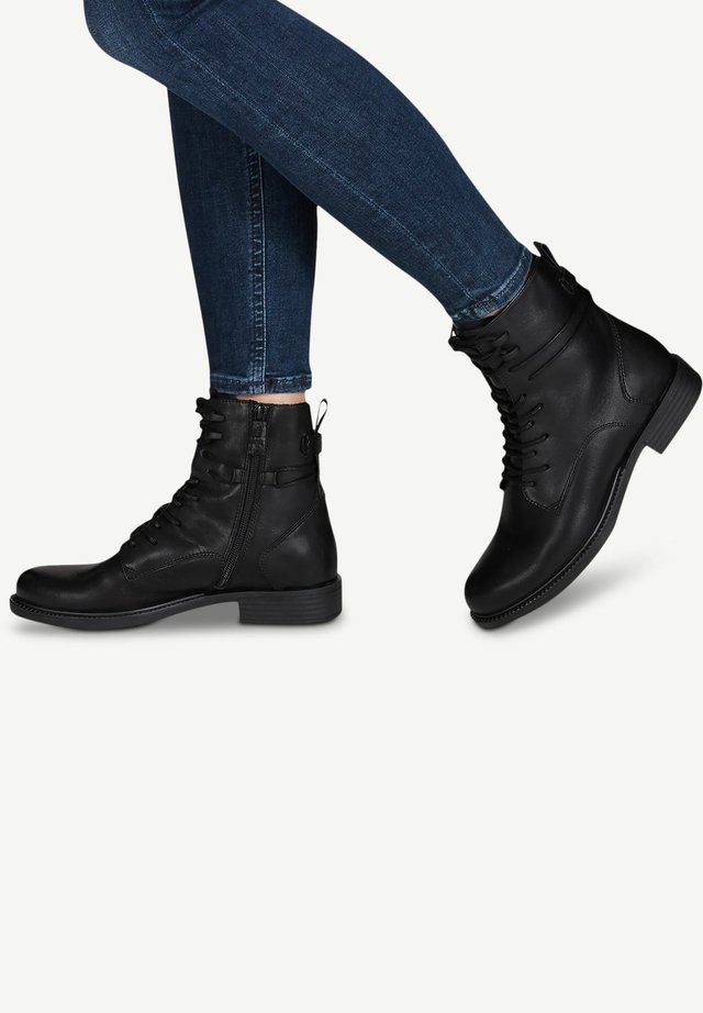 Schnürstiefelette - black