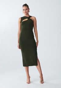 LILLIA MIDI  - Jerseyjurk - khaki
