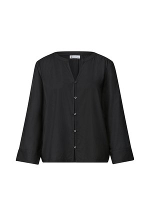 Street One, 3/4-ARM BLUSE MIT SPLIT NECK - Bluse - black