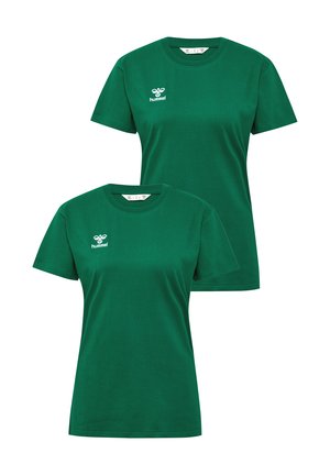 Hummel 2ER-SET REGULAR FIT RUNDHALS - T-shirt basic - grün