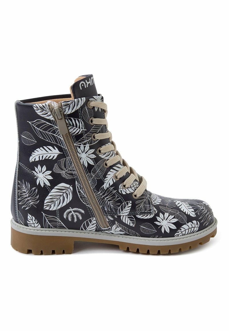Damen Ankle Boots | Mumka LEAVES Schnürstiefelette black/schwarz - AF25987 Damen Ankle Boots | Mumka LEAVES Schnürstiefelette black/schwarz - AF25987