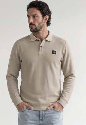 Street One MEN, LANGARM POLOSHIRT IN WAFFELSTRUKTUR - Polo - antique beige