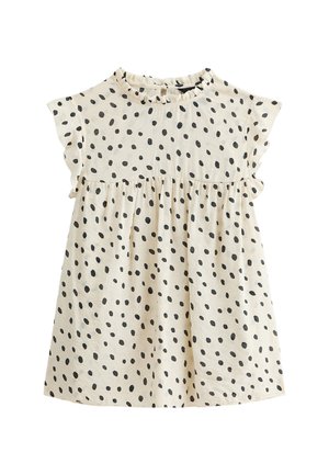 New Look POLKA DOT TIE BACK - Blouse - off white