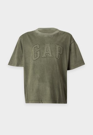GAP, EVERYDAY SOFT BOXY FIT LOGO TEE - T-shirt imprimé - mesculen green
