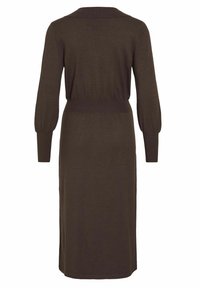 VILA VICOMFY COLLAR  - Gebreide jurk - coffee bean