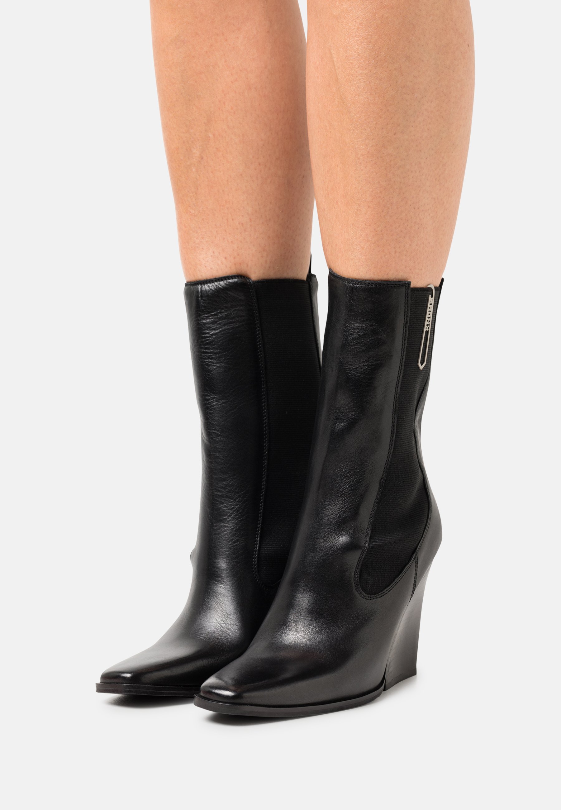 Bronx MALIBOO WEDGE - Enkellaarsjes met sleehak - black/Zwart - Zalando.nl