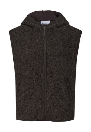 Street One, TEDDY-WESTE MIT KAPUZE UND ZIPPER - Veste sans manches - black coffee