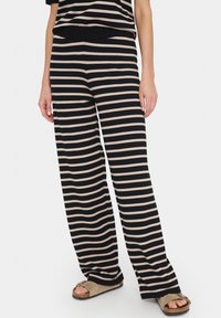 Saint Tropez MILA STRIPED - Püksid - black