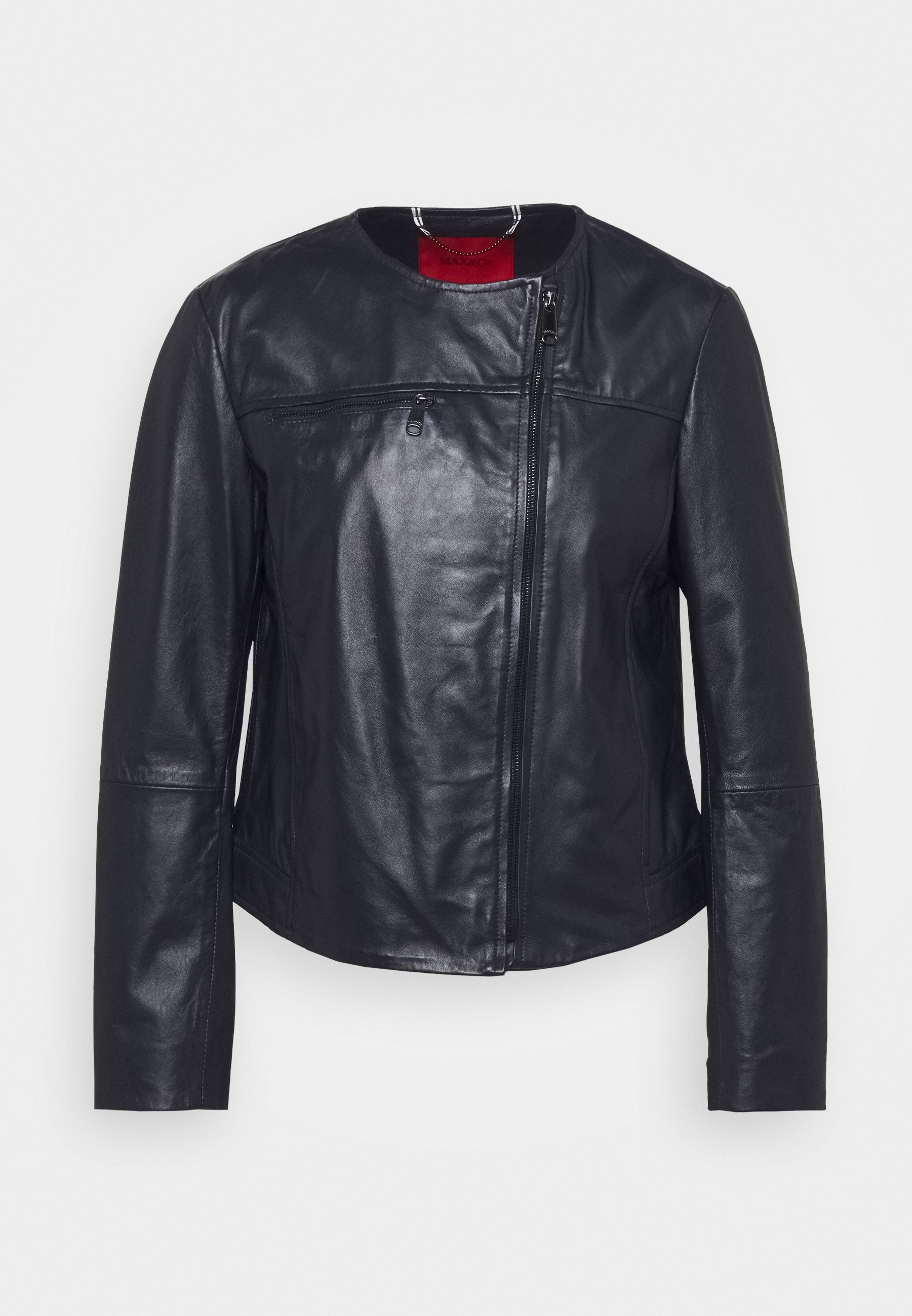 midnight blue leather jacket