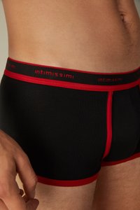 IUMAN Intimissimi Uomo STRETCH MIT LOGO - Úzké boxerky - schwarz/black/intense red