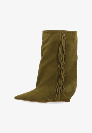 VENEZIA, HIGH HEELED ANKLE BOOTS - Laarzen - olive