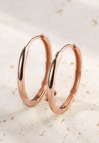 Ohrringe aus roségold mit einer glatten, polierten Oberfläche und einem dezente Twist-Design, ausgestattet mit einem sicheren Verschluss.