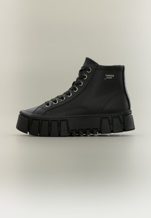 Tommy Jeans, PLATFORM SNEAKER - High-top trainers - black