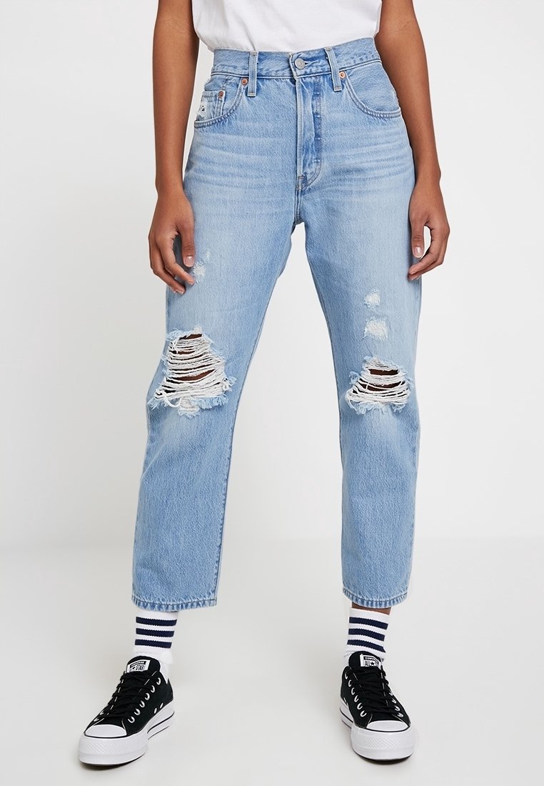 Levi's® Vaqueros rectos - destroyed denim