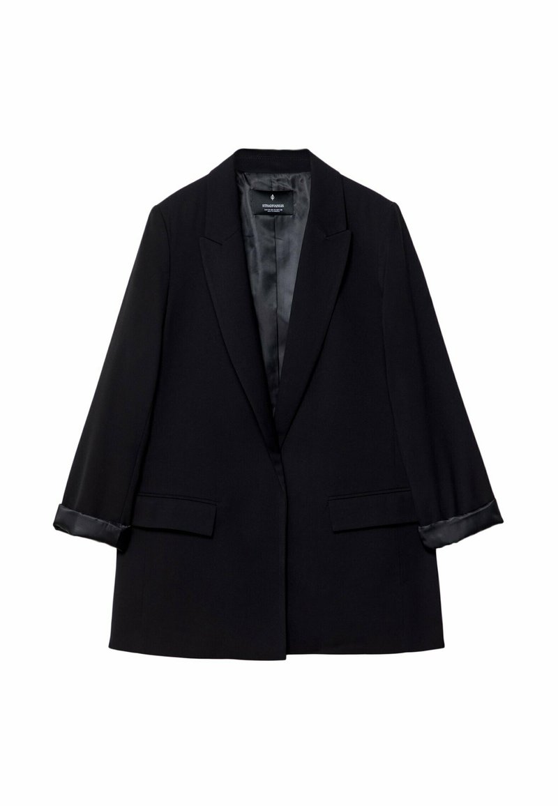 Black Stradivarius Mantel Schwarz Stradivarius Kurzmantel Black