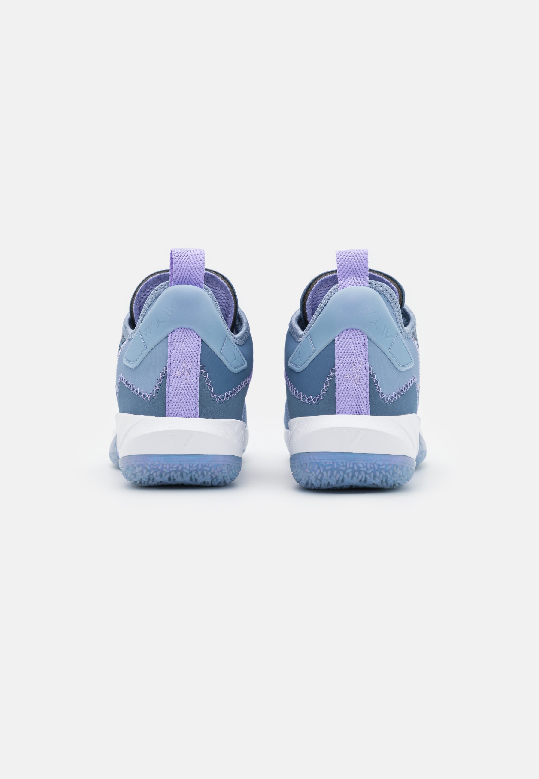 purple and grey basketball shoes