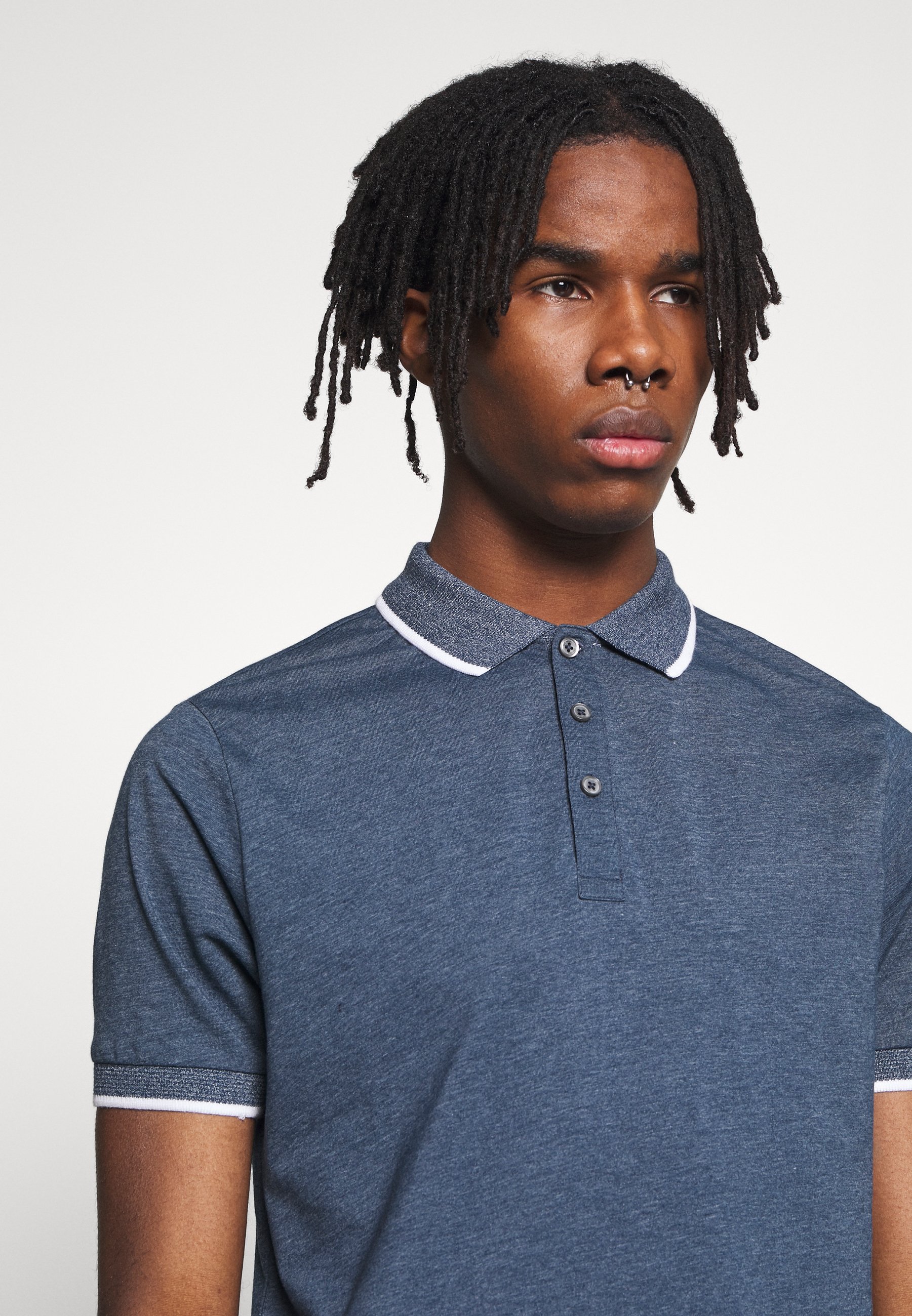 Burton Menswear London 2 Pack TIPPED Poloskjorter blue Burton Menswear London 2 Pack TIPPED - Poloskjorter - blue