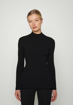SIDE DRAPE - Long sleeved top - black