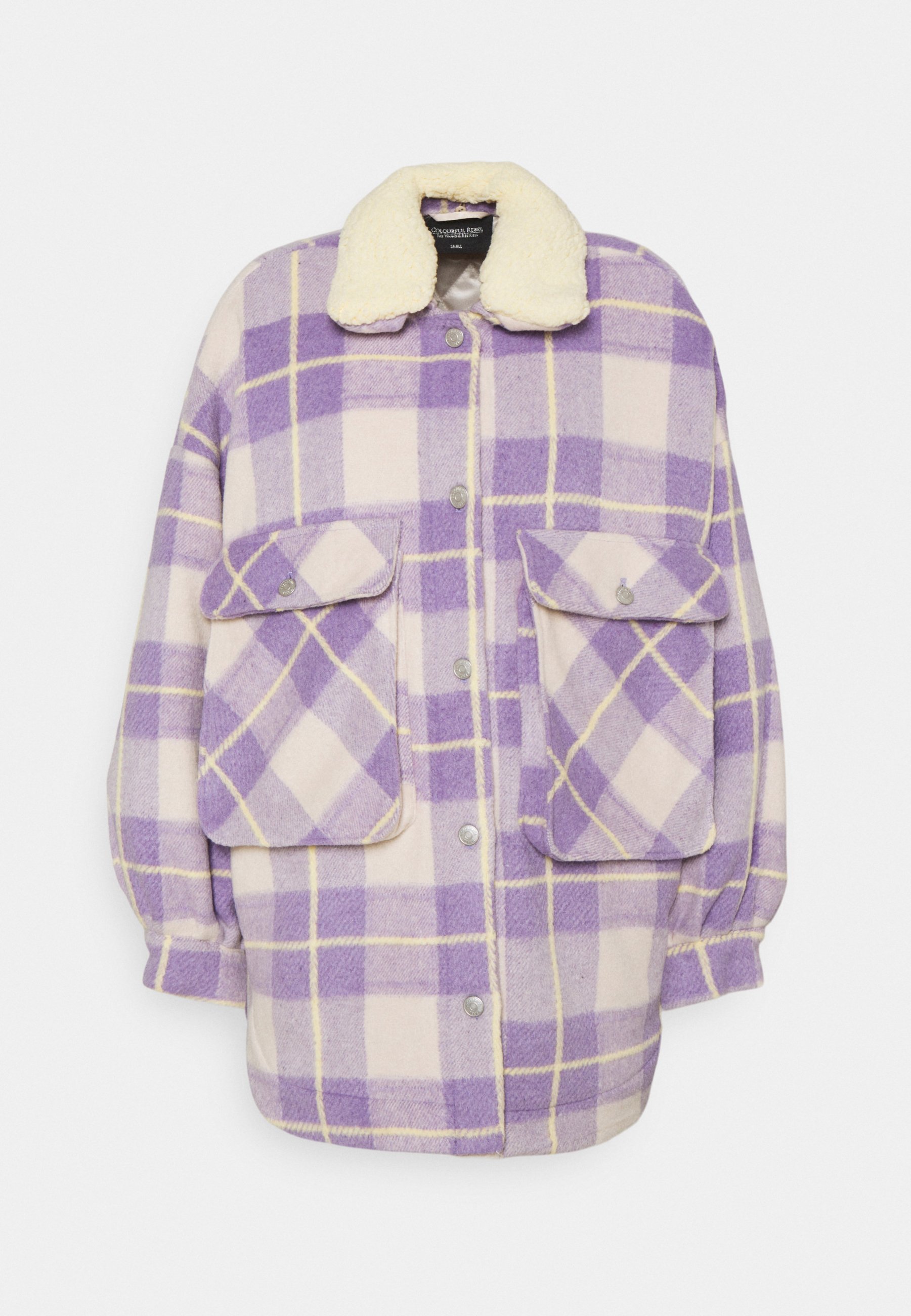 purple check coat