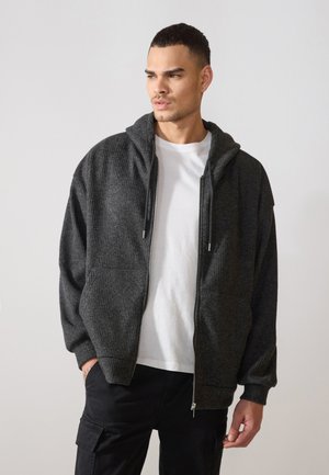 Cardigan - mottled dark grey
