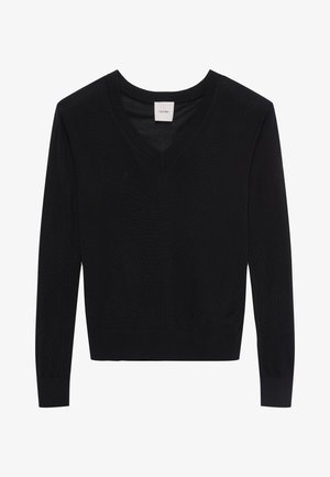 Calvin Klein FINE GAUGE V NECK - Trui - black