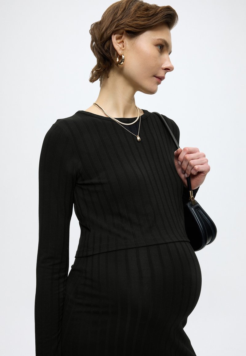 Gold Sparkle High Neck Maternity Mini Dress | JoJo Maman Bébé USA