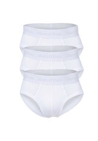 Weiße Baumwollslips im Dreierpack. Mit einem weichen Bündchen mit "Marc O'Polo"-Markierung und einem klassischen Schnitt. Glatte Textur.