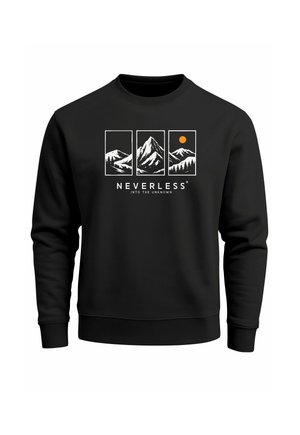 FRONTPRINT DREITEILIGES BERGMOTIV GRAFIK PRINT - Sweatshirt - schwarz