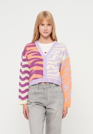 ONLJAYDI MIX V NECK - Kardigán - pastel lilac/cattleya orchid/pastel yellow