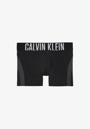Czarne bokserki z logo Calvin Klein na elastycznym pasie, wyposażone w teksturowane siateczkowe boczne panele i dopasowany krój.
