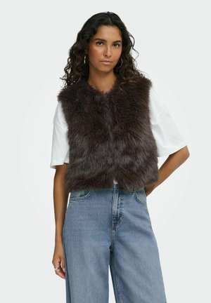 JDY, JDYORA FAUX FUR WAISTCOAT OTW QIQ NOOS - Veste sans manches - chocolate torte