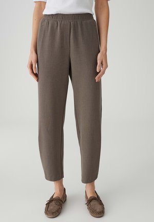 CITY PANTS IN FINE MELANGE LOOK - Pantalon classique - soft oat