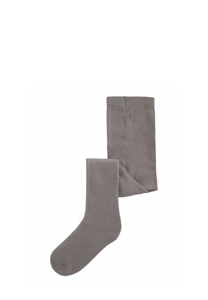 Chaussettes en coton gris avec une texture lisse, des poignets côtelés et une conception sans coutures. Convient pour une tenue décontractée ou formelle.